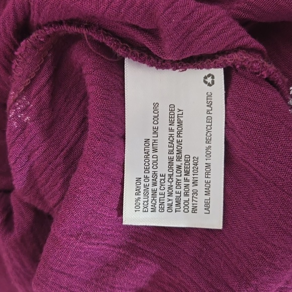 Exhilaration Short Sleeve Maroon & White Floral Pattern Maxi Dress Small - Picture 10 of 10